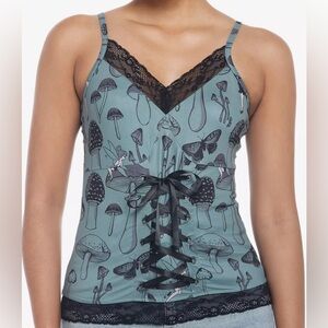 Disney Peter Pan Tinker Bell Mushroom Lace-Up Girls Cami